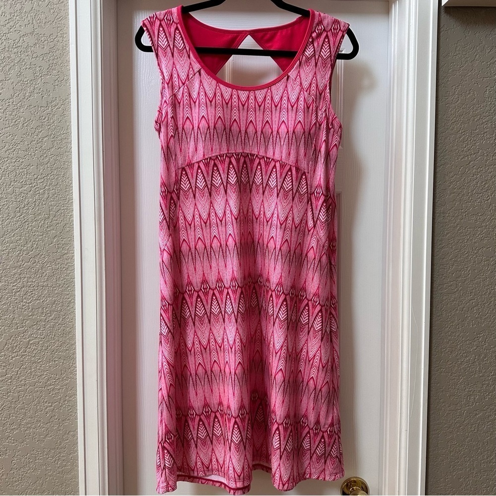 Pink Patterned Sleeveless Women's Dress